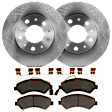 KIT-072924-4419 2-Wheel Set Front Brake Disc and Pad Kit, Plain Surface 5 Lugs 300 mm Semi-metallic, Includes (2) Brake Disc and (1) Brake Pad Set