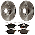 KIT-072924-4422 2-Wheel Set Front Brake Disc and Pad Kit, Plain Surface 5 Lugs 288.04 mm Ceramic, Includes (2) Brake Disc and (1) Brake Pad Set