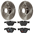 KIT-072924-4424 2-Wheel Set Front Brake Disc and Pad Kit, Plain Surface 5 Lugs 288.04 mm Semi-metallic, Includes (2) Brake Disc and (1) Brake Pad Set
