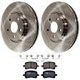 KIT-072924-442 2-Wheel Set Front Brake Disc and Pad Kit, Plain Surface 5 Lugs 295.91 mm Ceramic, Includes (1) Brake Pad Set and (2) Brake Disc