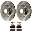 2010 Chevrolet HHR - 2-Wheel Set Front Brake Disc and Pad Kit, Plain Surface, 5 Lugs, 295.91 mm, Semi-metallic, Brembo Brakes, For Models With Rear Disc Brake and Without Brembo Front Calipers, 2.0L 4Cyl, Includes (2) Disc and (1) Pad Set