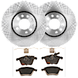 KIT-072924-4451 2-Wheel Set Front Brake Disc and Pad Kit, Plain Surface 5 Lugs 302.01 mm Ceramic, Includes (2) Brake Disc and (1) Brake Pad Set