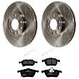 KIT-072924-4457 2-Wheel Set Front Brake Disc and Pad Kit, Plain Surface 5 Lugs 288.04 mm Semi-metallic, Includes (2) Brake Disc and (1) Brake Pad Set
