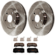KIT-072924-445 2-Wheel Set Front Brake Disc and Pad Kit, Plain Surface 5 Lugs 295.91 mm Semi-metallic, Includes (1) Brake Pad Set and (2) Brake Disc