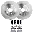 KIT-072924-4460 2-Wheel Set Front Brake Disc and Pad Kit, Plain Surface 5 Lugs 293.4 mm Ceramic, Includes (2) Brake Disc and (1) Brake Pad Set