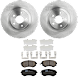 KIT-072924-4482 2-Wheel Set Front Brake Disc and Pad Kit, Plain Surface 5 Lugs 293.4 mm Ceramic, Includes (2) Brake Disc and (1) Brake Pad Set