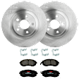 KIT-072924-4483 2-Wheel Set Front Brake Disc and Pad Kit, Plain Surface 5 Lugs 293.4 mm Ceramic, Includes (2) Brake Disc and (1) Brake Pad Set