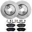 KIT-072924-4498 2-Wheel Set Front Brake Disc and Pad Kit, Plain Surface 5 Lugs 316.48 mm Semi-metallic, Includes (2) Brake Disc and (1) Brake Pad Set