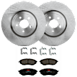 KIT-072924-4499 2-Wheel Set Front Brake Disc and Pad Kit, Plain Surface 5 Lugs 316.48 mm Semi-metallic, Includes (2) Brake Disc and (1) Brake Pad Set
