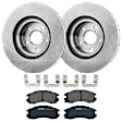 KIT-072924-4536 2-Wheel Set Front Brake Disc and Pad Kit, Plain Surface 5 Lugs 276.86 mm Ceramic, Includes (1) Brake Pad Set and (2) Brake Disc