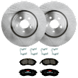 KIT-072924-4541 2-Wheel Set Front Brake Disc and Pad Kit, Plain Surface 5 Lugs 316.48 mm Ceramic, Includes (2) Brake Disc and (1) Brake Pad Set