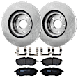 KIT-072924-4546 2-Wheel Set Front Brake Disc and Pad Kit, Plain Surface 5 Lugs 276.86 mm Semi-metallic, Includes (1) Brake Pad Set and (2) Brake Disc