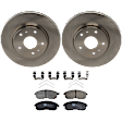KIT-072924-4564 2-Wheel Set Front Brake Disc and Pad Kit, Plain Surface 5 Lugs 279.91 mm Ceramic, Includes (2) Brake Disc and (1) Brake Pad Set