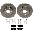 KIT-072924-4567 2-Wheel Set Front Brake Disc and Pad Kit, Plain Surface 5 Lugs 279.91 mm Semi-metallic, Includes (2) Brake Disc and (1) Brake Pad Set