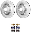 KIT-072924-4568 2-Wheel Set Front Brake Disc and Pad Kit, Plain Surface 5 Lugs 355 mm Semi-metallic, Includes (1) Brake Pad Set and (2) Brake Disc