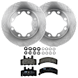 KIT-072924-456 2-Wheel Set Front Brake Disc and Pad Kit, Plain Surface 8 Lugs 317.6 mm Semi-metallic, Includes (2) Brake Disc and (1) Brake Pad Set