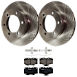 KIT-072924-4574 2-Wheel Set Front Brake Disc and Pad Kit, Plain Surface 6 Lugs 296.93 mm Ceramic, Includes (2) Brake Disc and (1) Brake Pad Set