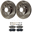 KIT-072924-4585 2-Wheel Set Front Brake Disc and Pad Kit, Plain Surface 5 Lugs 255.02 mm Ceramic, Includes (2) Disc and (1) Pad Set