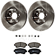 KIT-072924-4596 2-Wheel Set Front Brake Disc and Pad Kit, Plain Surface 5 Lugs 275.08 mm Ceramic, Includes (2) Brake Disc and (1) Brake Pad Set