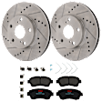 KIT-072924-4599 2-Wheel Set Front Brake Disc and Pad Kit, Cross-drilled and Slotted 5 Lugs 275 mm Ceramic, Includes (1) Brake Pad Set and (2) Brake Disc