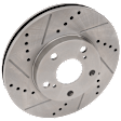 KIT-072924-4599 2-Wheel Set Front Brake Disc and Pad Kit, Cross-drilled and Slotted 5 Lugs 275 mm Ceramic, Includes (1) Brake Pad Set and (2) Brake Disc