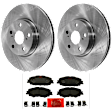 KIT-072924-4609 2-Wheel Set Front Brake Disc and Pad Kit, Plain Surface 5 Lugs 275.08 mm Ceramic, Includes (1) Brake Pad Set and (2) Brake Disc