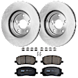 KIT-072924-4624 2-Wheel Set Front Brake Disc and Pad Kit, Plain Surface 5 Lugs 295.91 mm Ceramic, Includes (2) Brake Disc and (1) Brake Pad Set