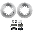 KIT-072924-462 2-Wheel Set Front Brake Disc and Pad Kit, Plain Surface 8 Lugs 317.6 mm Semi-metallic, Includes (2) Brake Disc and (1) Brake Pad Set