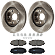 2008 Toyota RAV4 - 2-Wheel Set Front Brake Disc and Pad Kit, Plain Surface, 5 Lugs, 275.08 mm, Ceramic, For Models Without 3rd Row Seat, 2.4L 4Cyl, Includes (2) Disc and (1) Pad Set