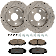 2006 Toyota RAV4 - 2-Wheel Set Front Brake Disc and Pad Kit, Cross-drilled and Slotted, 5 Lugs, 275.08 mm, Ceramic, For Models Without 3rd Row Seat, 2.4L 4Cyl,  Includes (2) Disc and (1) Pad Set