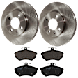 KIT-072924-4658 2-Wheel Set Front Brake Disc and Pad Kit, Plain Surface 4 Lugs 256.03 mm Semi-metallic, Includes (2) Brake Disc and (1) Brake Pad Set