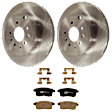 KIT-072924-4697 2-Wheel Set Rear Brake Disc and Pad Kit, Plain Surface 5 Lugs 325 mm Ceramic, Includes (2) Brake Disc and (1) Brake Pad Set