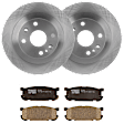 KIT-072924-4716 2-Wheel Set Rear Brake Disc and Pad Kit, Plain Surface 4 Lugs 250.95 mm Ceramic, Includes (2) Brake Disc and (1) Brake Pad Set