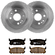 KIT-072924-4717 2-Wheel Set Rear Brake Disc and Pad Kit, Plain Surface 4 Lugs 250.95 mm Ceramic, Includes (2) Brake Disc and (1) Brake Pad Set