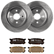 KIT-072924-4725 2-Wheel Set Rear Brake Disc and Pad Kit, Plain Surface 4 Lugs 275.59 mm Ceramic, Includes (2) Brake Disc and (1) Brake Pad Set