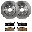 KIT-072924-4726 2-Wheel Set Rear Brake Disc and Pad Kit, Plain Surface 4 Lugs 275.59 mm Ceramic, Includes (2) Brake Disc and (1) Brake Pad Set