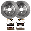 KIT-072924-4727 2-Wheel Set Rear Brake Disc and Pad Kit, Plain Surface 4 Lugs 275.59 mm Semi-metallic, Includes (2) Brake Disc and (1) Brake Pad Set