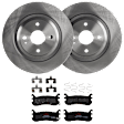KIT-072924-4728 2-Wheel Set Rear Brake Disc and Pad Kit, Plain Surface 4 Lugs 275.59 mm Semi-metallic, Includes (2) Brake Disc and (1) Brake Pad Set