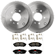 KIT-072924-4735 2-Wheel Set Brake Disc and Pad Kit, Plain Surface 5 Lugs 285.75 mm Semi-metallic, Includes (2) Brake Disc and (1) Brake Pad Set