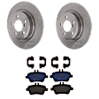 KIT-072924-4758 2-Wheel Set Rear Brake Disc and Pad Kit, Plain Surface 5 Lugs 295 mm Semi-metallic, Includes (2) Brake Disc and (1) Brake Pad Set