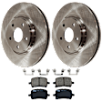 KIT-072924-475 2-Wheel Set Front Brake Disc and Pad Kit, Plain Surface 5 Lugs 295.91 mm Ceramic, Includes (1) Brake Pad Set and (2) Brake Disc
