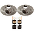 KIT-072924-4761 2-Wheel Set Rear Brake Disc and Pad Kit, Plain Surface 5 Lugs 290.07 mm Ceramic, Includes (2) Disc and (1) Pad Set