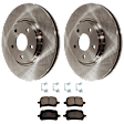 KIT-072924-476 2-Wheel Set Front Brake Disc and Pad Kit, Plain Surface 5 Lugs 295.91 mm Ceramic, Includes (1) Brake Pad Set and (2) Brake Disc