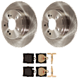 KIT-072924-4770 2-Wheel Set Rear Brake Disc and Pad Kit, Plain Surface 5 Lugs 277.88 mm Ceramic, Includes (2) Brake Disc and (1) Brake Pad Set