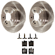 KIT-072924-4772 2-Wheel Set Rear Brake Disc and Pad Kit, Plain Surface 5 Lugs 277.88 mm Semi-metallic, Includes (2) Brake Disc and (1) Brake Pad Set