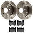 KIT-072924-4778 2-Wheel Set Rear Brake Disc and Pad Kit, Plain Surface 5 Lugs 258 mm Semi-metallic, Includes (2) Brake Disc and (1) Brake Pad Set