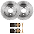 KIT-072924-4784 2-Wheel Set Rear Brake Disc and Pad Kit, Plain Surface 5 Lugs 299.97 mm Ceramic, Includes (1) Brake Pad Set and (2) Brake Disc