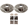 KIT-072924-4794 2-Wheel Set Rear Brake Disc and Pad Kit, Plain Surface 5 Lugs 290.07 mm Semi-metallic, Includes (2) Disc and (1) Pad Set