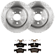 KIT-072924-4804 2-Wheel Set Rear Brake Disc and Pad Kit, Plain Surface 5 Lugs 299.97 mm Ceramic, Includes (2) Brake Disc and (1) Brake Pad Set
