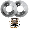 KIT-072924-483 4-Wheel Set Front and Rear Brake Disc and Pad Kit, Plain Surface 8 Lugs 355.09 mm Ceramic, Includes (2) Brake Disc and (1) Brake Pad Set